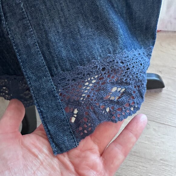NWT Denim Maxi Dress sz L (T) - Denim Blue - Picture 6 of 16